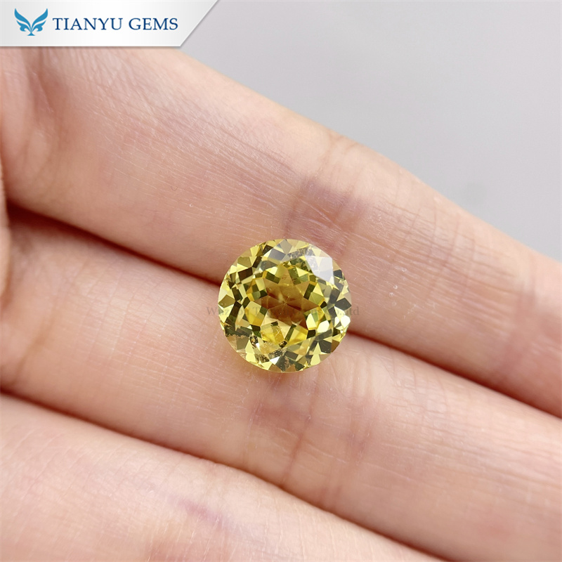 Tianyu Gems Custom 8mm Round Natural Cut Lab Grown Sapphire Gemstone 7