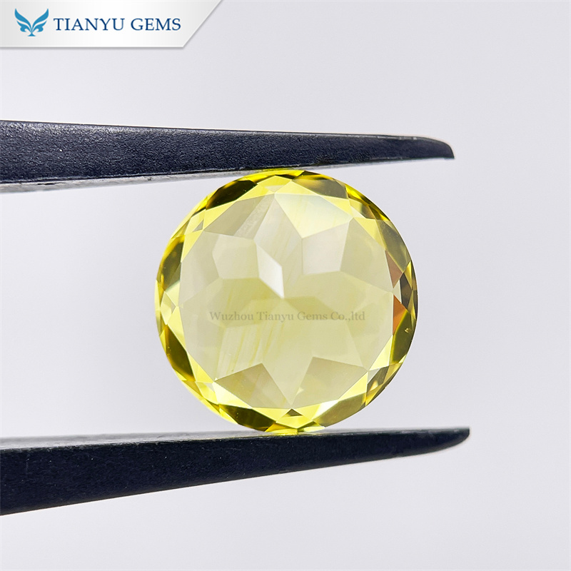 Tianyu Gems Custom 8mm Round Natural Cut Lab Grown Sapphire Gemstone 8