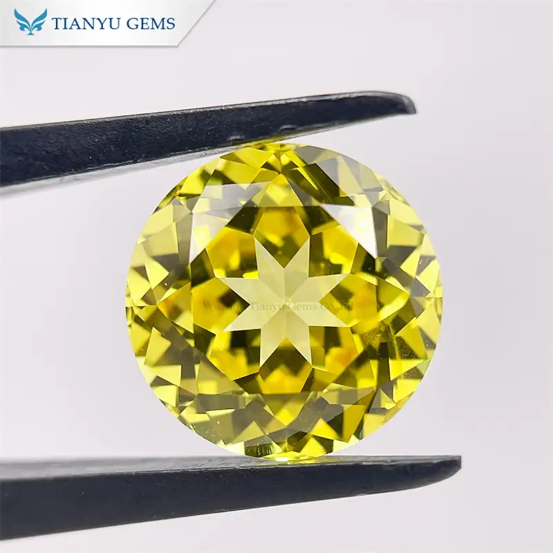Tianyu Gems Custom 8mm Round Natural Cut Lab Grown Sapphire Gemstone 1