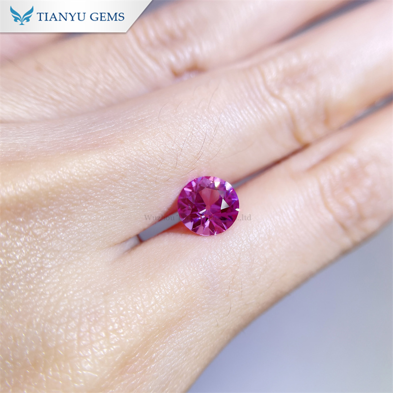 Old European Cut Pink Sapphire Lab Grown Gemstone 8