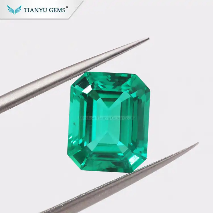Tianyu gems Lab Created Emerald Hydrothermal Synthetic Emerald Green Gemstones Emerald cut 1