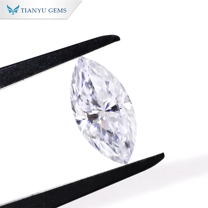 Tianyu Gems 5*10mm Marquise Brilliant Cut White Moissanite Diamond 1