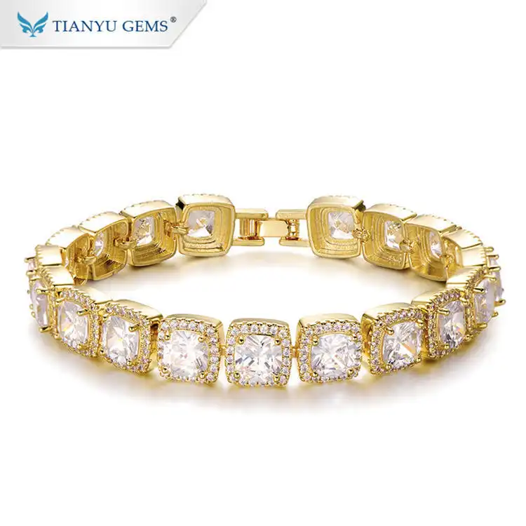 Tianyu Gems Cushion Luxury Bracelet Set With Moissanite Yellow Diamonds White Diamonds Grouped Full Diamond Bracelet 1