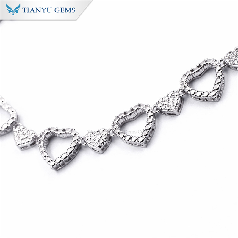 Tianyu Gems Heart Ladenvert Sapphire Necklace White Gold Necklace For Woman 6