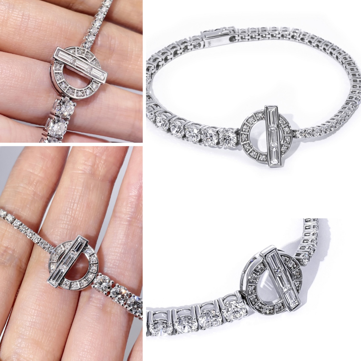Bracelet de tennis Tianyu Gems en or blanc 14 carats avec diamants de laboratoire pour femme 6