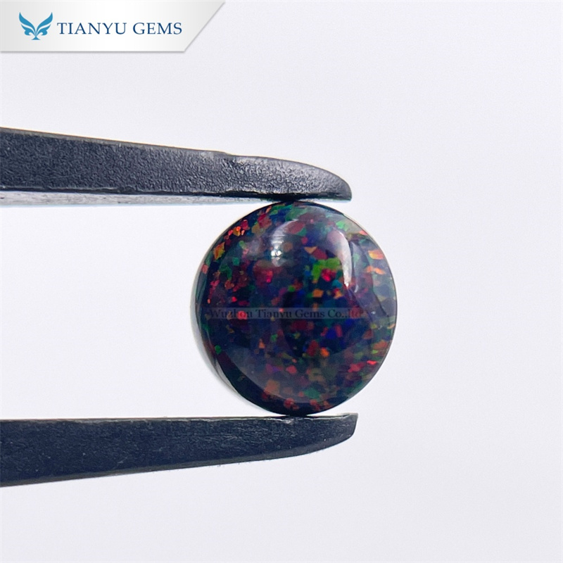 Round Cabochon Cut CP33 Black Opal Synthetic Gemstone Manufacturer 7