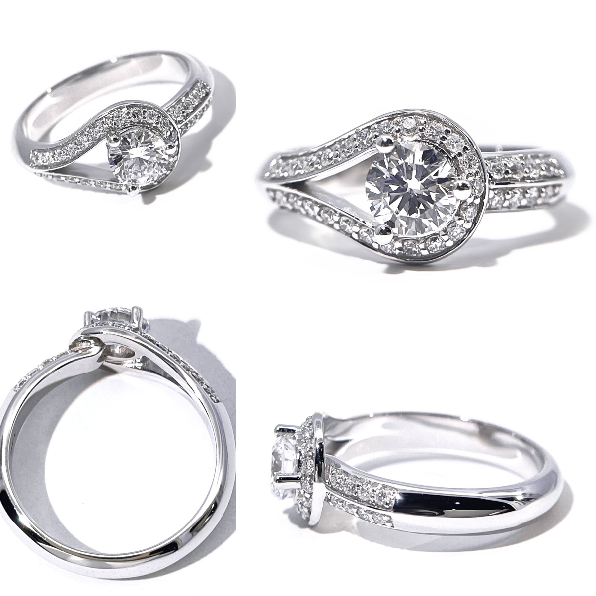 Tianyu Gems Round Cut Lab Grown Diamond Ring 14k White Gold Engagement Ring 6