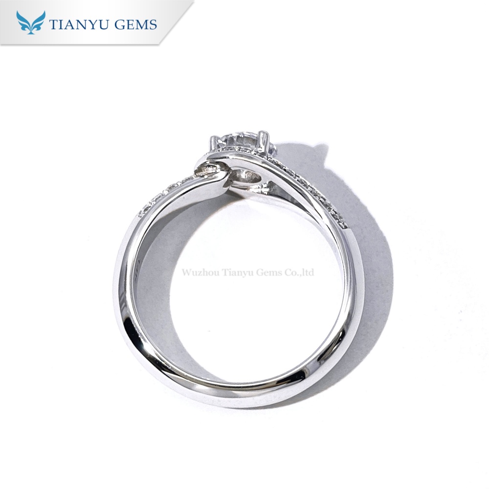 Tianyu Gems Round Cut Lab Grown Diamond Ring 14k White Gold Engagement Ring 3