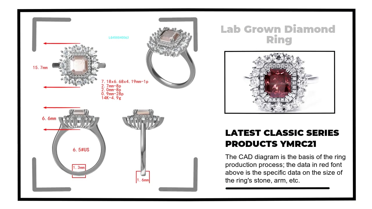 Tianyu Gems 14K white gold luxury radiant  cut Fancy Deep Brown 1.84 carat lab grown diamond ring for women 2