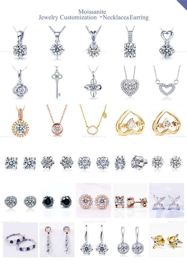 Wholesale stock 3 prongs moissanite studs earrings 14k white gold earrings 16