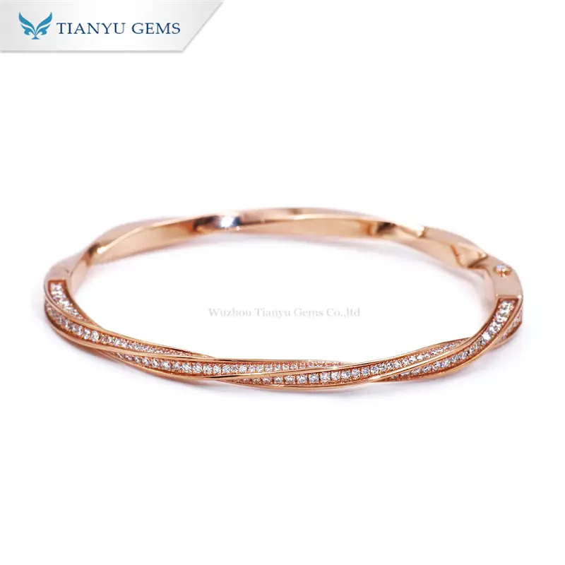 Tianyu Gems Crushed Diamond Rose Gold Bracelet 14k Women's Bracelet 1