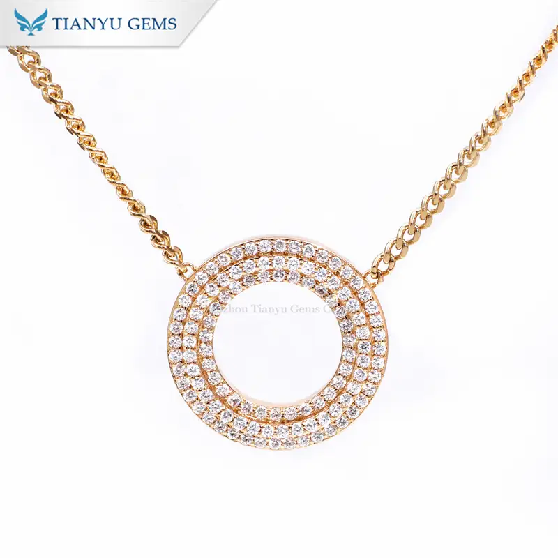 สร้อยคอทองคำ 18k ทรงกลมกลวง จาก Tianyu Gems สร้อยคอแฟชั่นทองคำสำหรับผู้หญิง 1