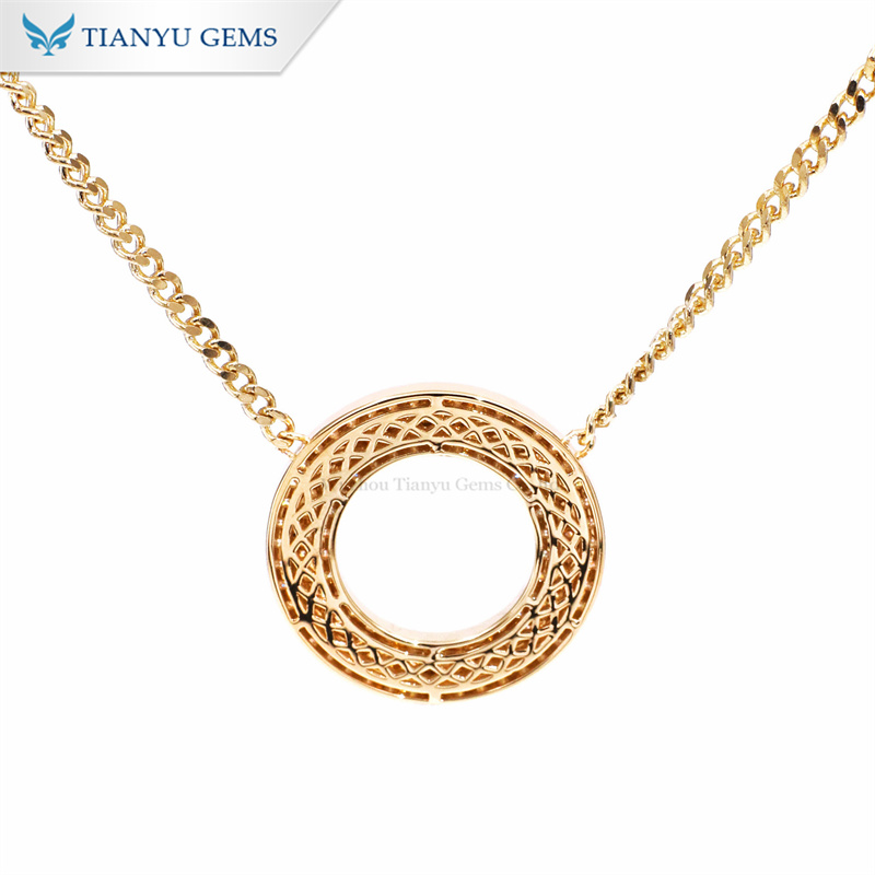 สร้อยคอทองคำ 18k ทรงกลมกลวง จาก Tianyu Gems สร้อยคอแฟชั่นทองคำสำหรับผู้หญิง 6