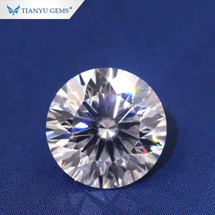 Tianyu gems GRA Certified Super White 12 hearts&amp;arrows Round Synthetic Loose moissanite 1