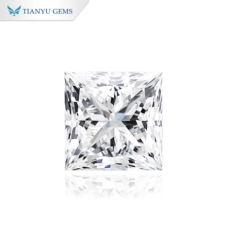 Tianyu gems fancy shape small diamonds 0.3/0.5/0.6/0.8ct Square princess cut lab diamond price per carat 1
