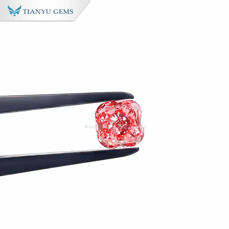 Tianyu gems 1-2ct Cushion Cut Fancy Pink Color VVS Loose HPHT/CVD Lab Grown Diamond with IGI Certificate Fancy Colors 1