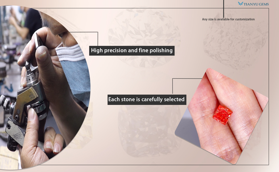 Tianyu Gems Princess Cut 1.51ct Fancy Red  3EX IGI Certified  Lab Grown CVD Diamond  Wholesale For Custom Fancy Colors 6