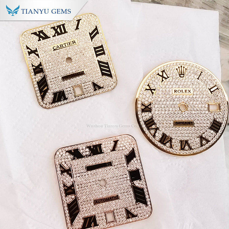 Collection de montres Tianyu Gems Hip-hop en moissanite et diamants, cadran or et moissanite. 4