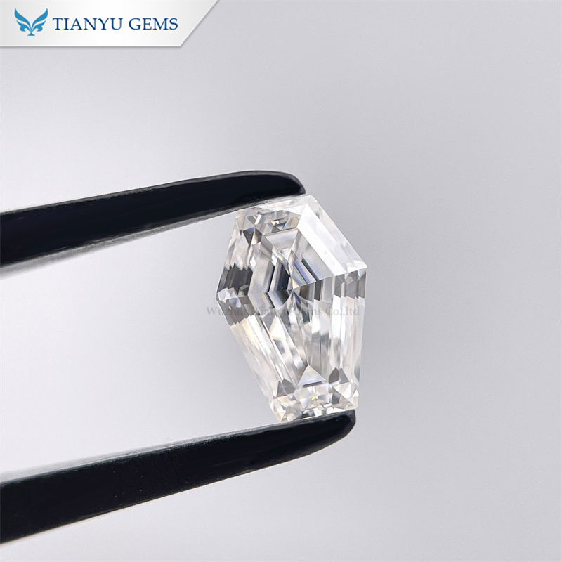 Customized Coffin Cut White Moissanite Diamond 7