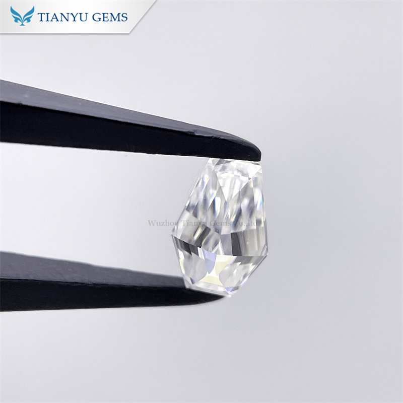 Customized Coffin Cut White Moissanite Diamond 8