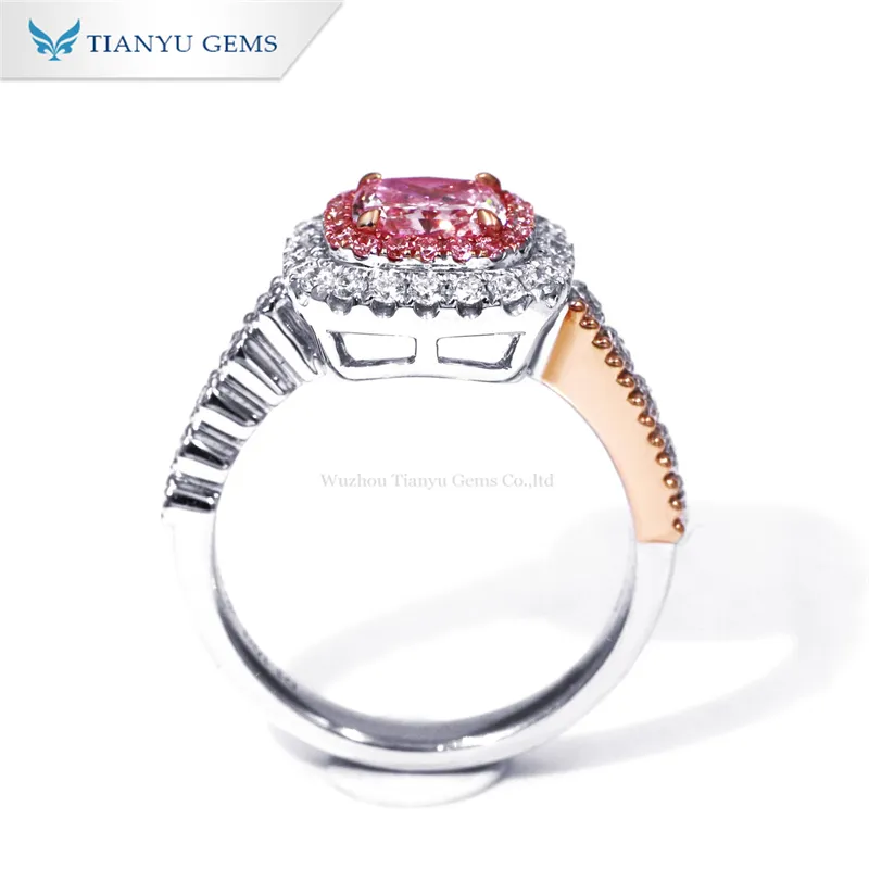 Custom lab diamond wedding rings Company Manufacturer | Tianyu gems 4