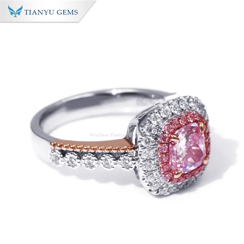 Custom lab diamond wedding rings Company Manufacturer | Tianyu gems 3