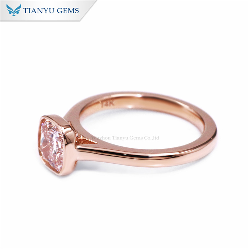 14K Rose Gold Cushion Pink Diamond Ring - Elegant & Versatile 6