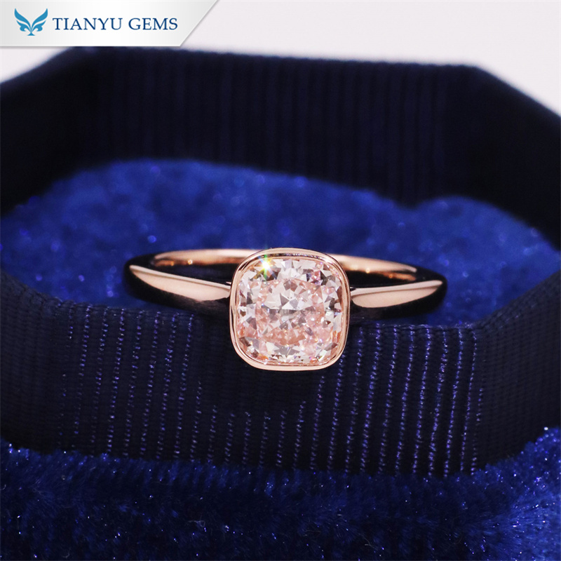 14K Rose Gold Cushion Pink Diamond Ring - Elegant & Versatile 2