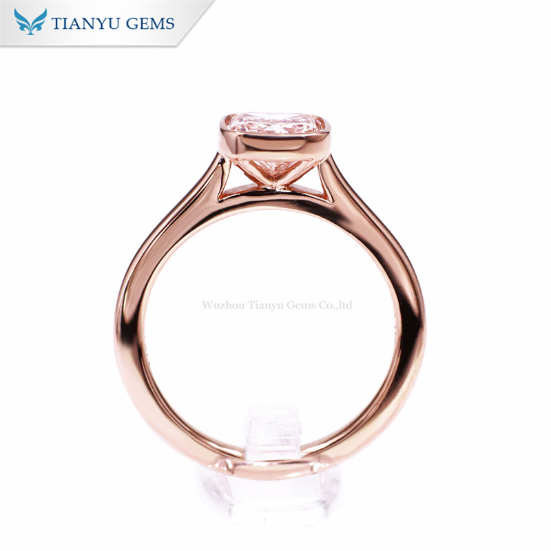 14K Rose Gold Cushion Pink Diamond Ring - Elegant & Versatile 3