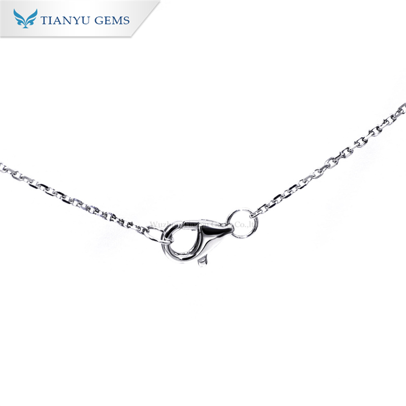 Tianyu Gems Bezel Set Pear Shaped Sapphire Necklace 14k White Gold Necklace 5