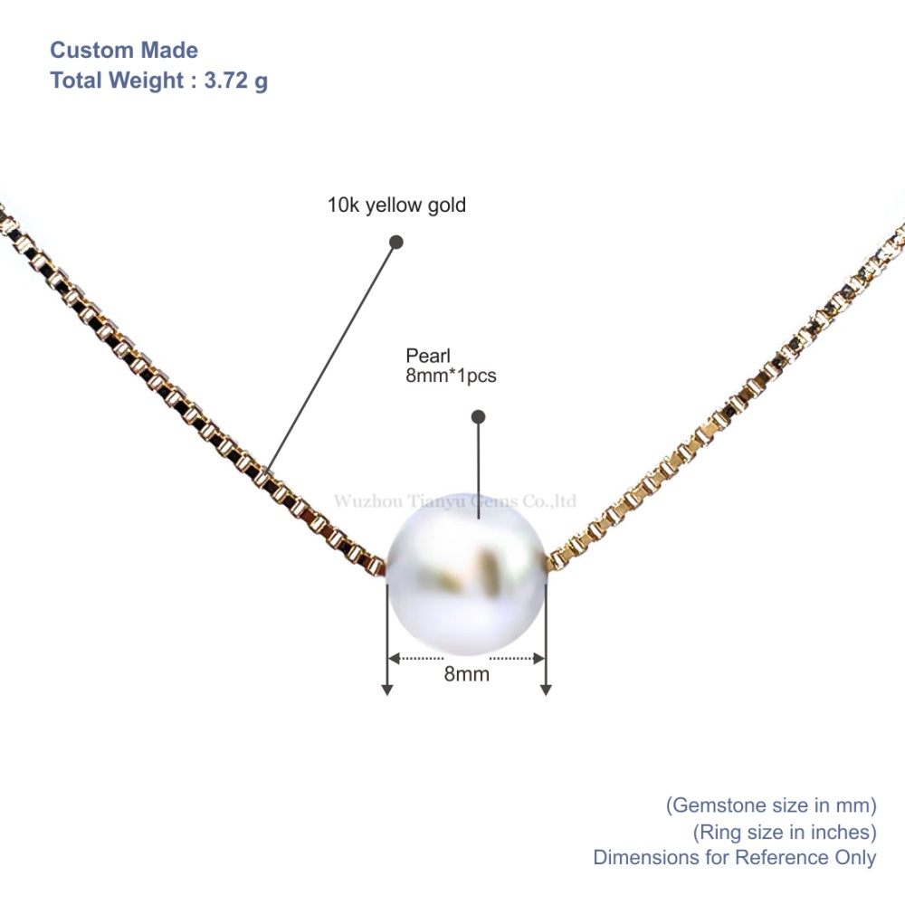 Tianyu Gems Pearl Gold Necklace 10k Gold Necklace With Pearl For Women 5