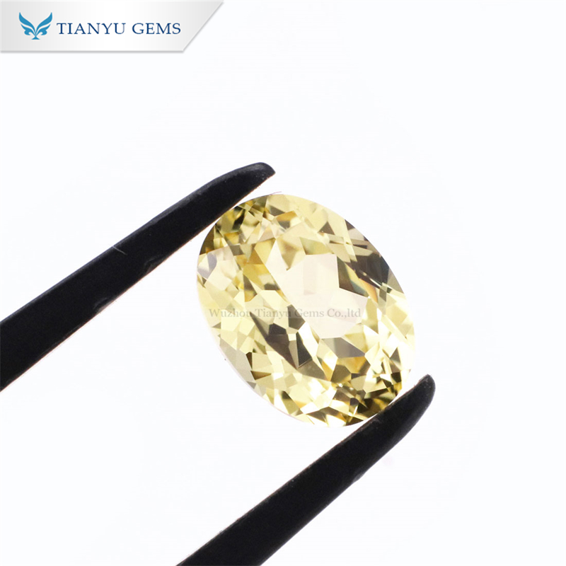 Anpassad oval slipad lab-odlad ädelsten gul safir tillverkare 8