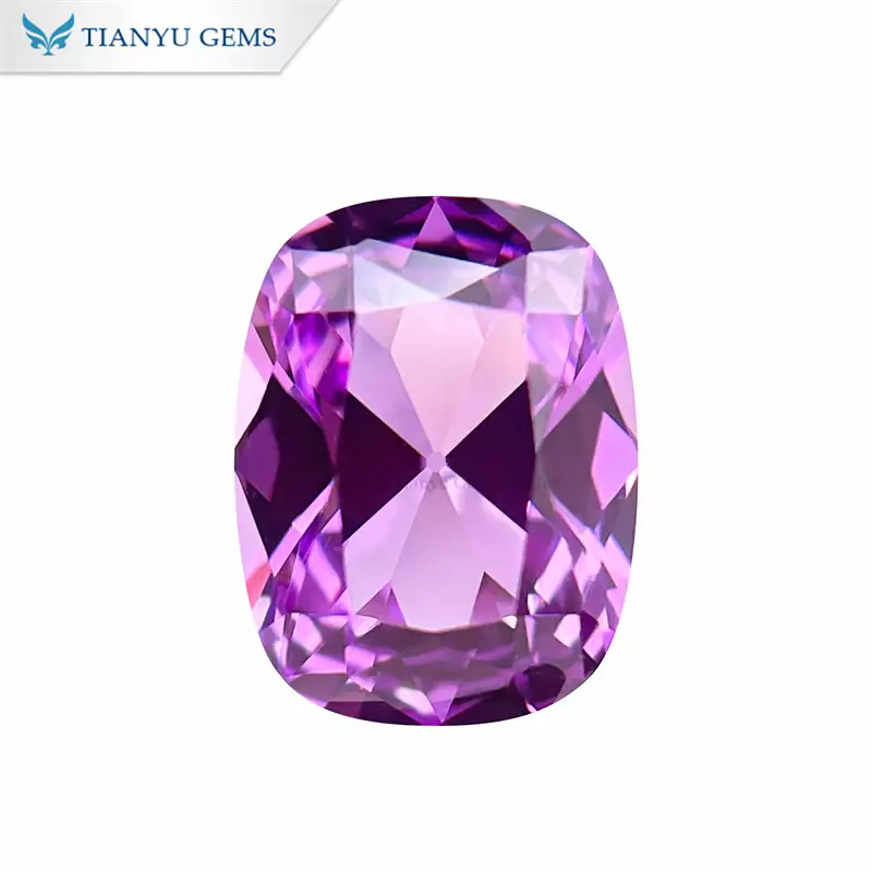 Antique Cushion Cut Lab Grown Light Purple Sapphire Gemstone 1
