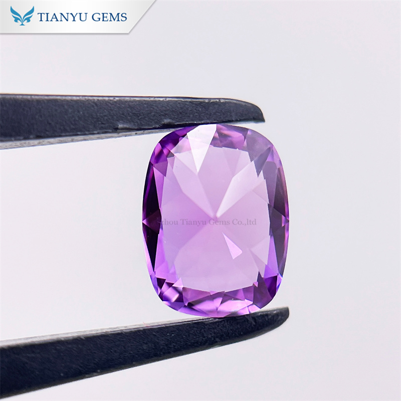 Antique Cushion Cut Lab Grown Light Purple Sapphire Gemstone 8