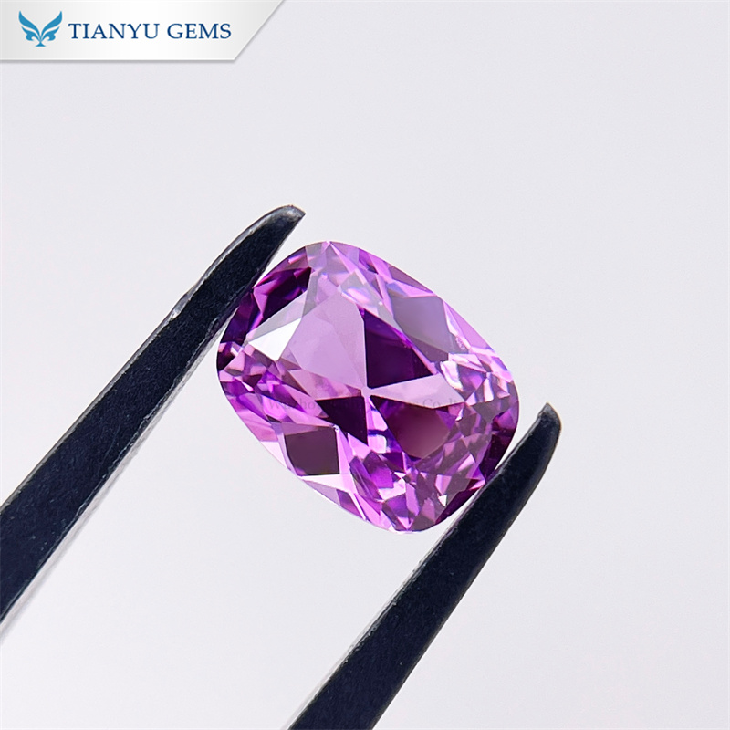 Antique Cushion Cut Lab Grown Light Purple Sapphire Gemstone 7