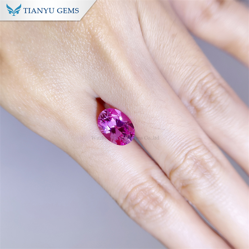 Lab Grown Gemstone Anitique Oval Cut Pink Sapphire 8