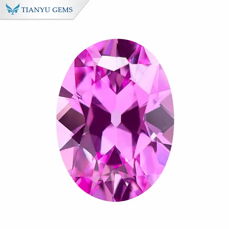 Lab Grown Gemstone Anitique Oval Cut Pink Sapphire 1