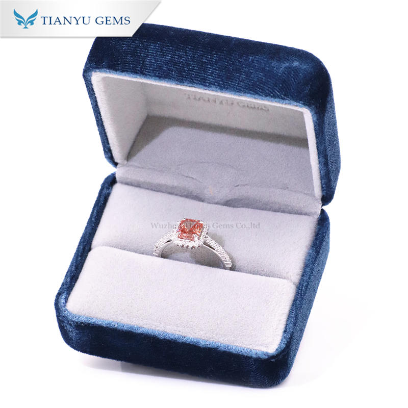 Tianyu Gems 14K Lab Grown Diamond Ring Fancy Deep Brownish Pink colorful diamonds fashionable and versatile model 4
