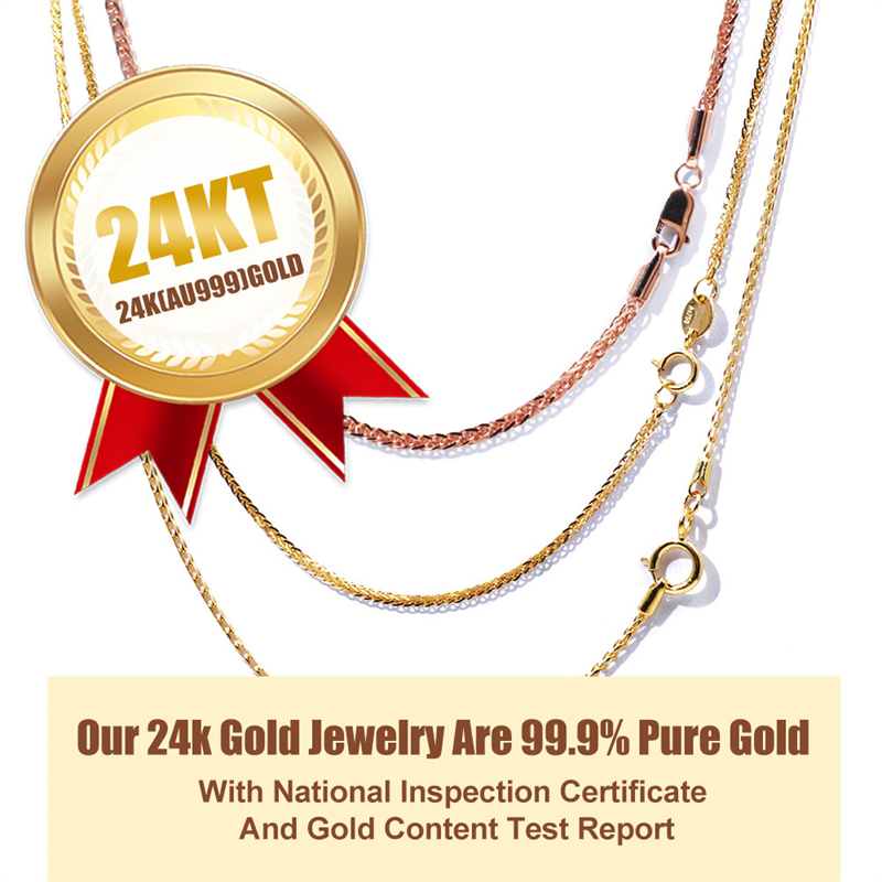 Tianyu Gmes 24k gold necklace customised fashion square gold necklace 7