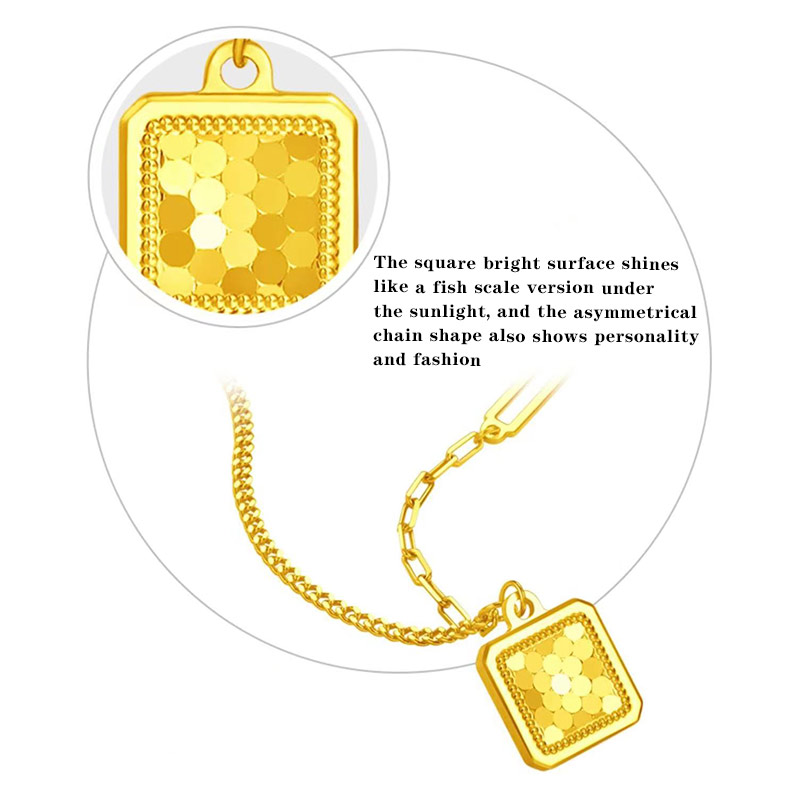 Tianyu Gems 24k gold jewelry customed  square pendant necklace for women 4