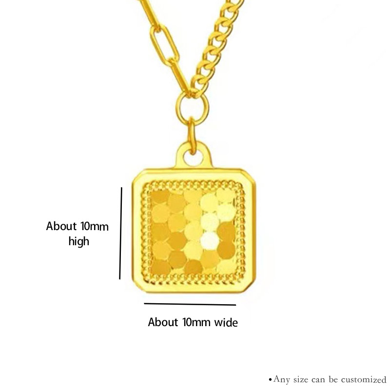Tianyu Gems 24k gold jewelry customed  square pendant necklace for women 3
