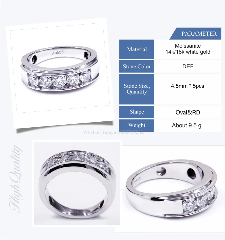 Custom expensive mens wedding bands Supply Manufacturer | Tianyu gems 6