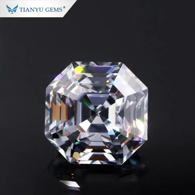 Tianyu gems antique asscher cut white loose moissanite 1