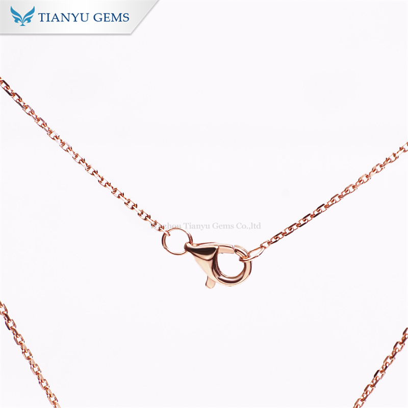 Tianyu Gems Pink Corundum Bezel Set Rose Gold Necklace 10k Gemstone Pendant Necklace1 6
