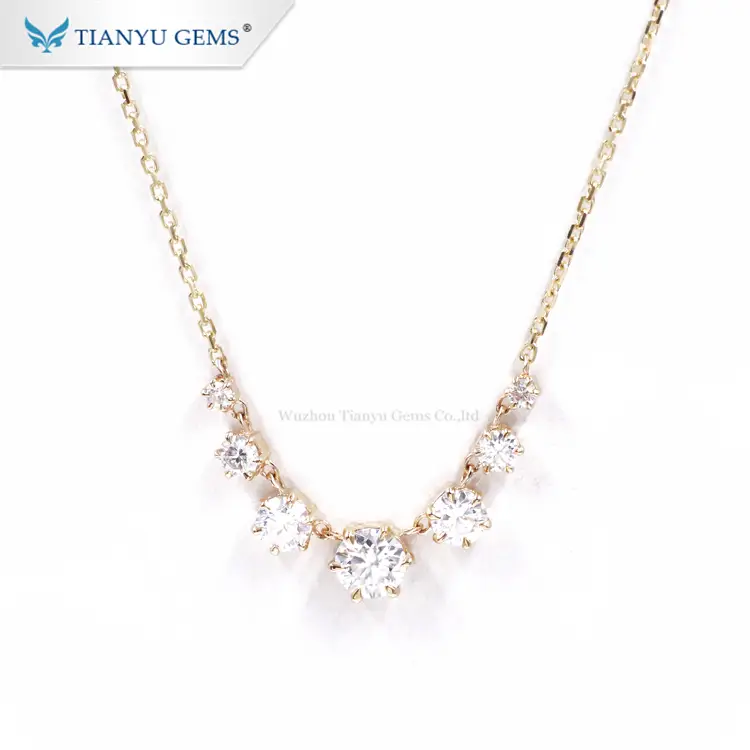 آویز گردنبند جواهرات مویزنیت طلای زرد/سفید/رزگلد سفارشی تیانیو جمز 1