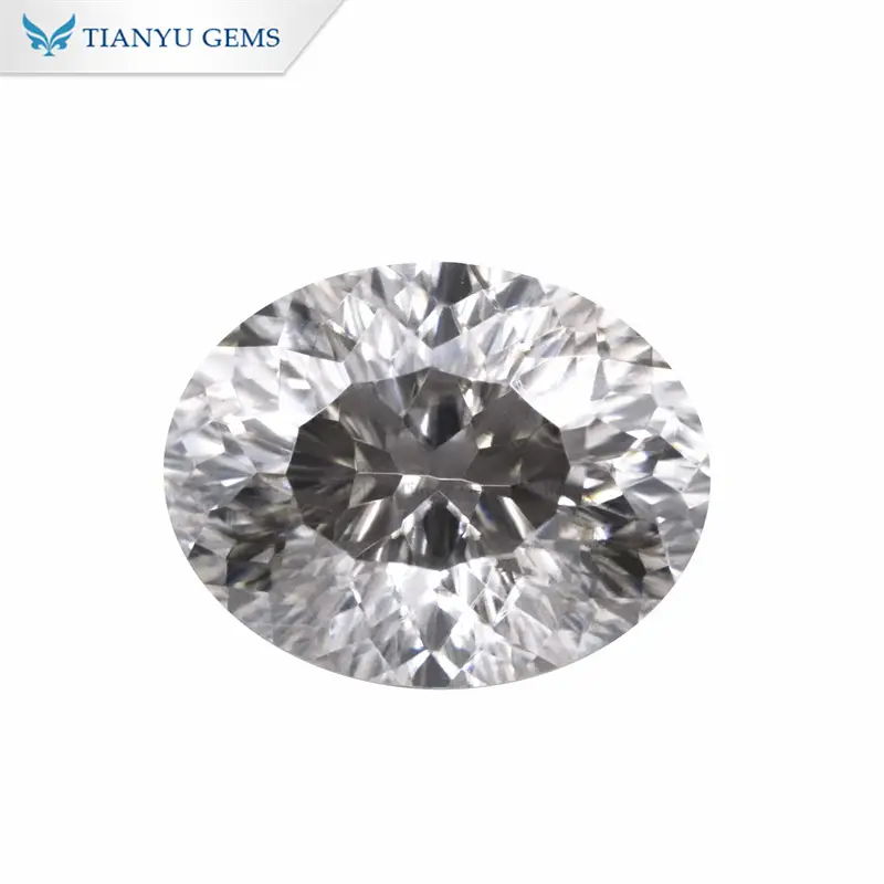 Hand Made Oval Millennium Cut Grey Moissanite Diamond 1