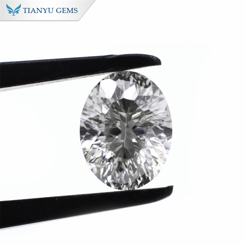 Hand Made Oval Millennium Cut Grey Moissanite Diamond 7