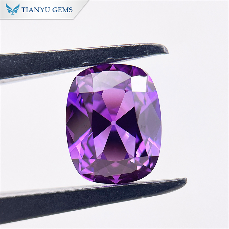 Cushion Antique Cut Lab Grown Purple Blue Sapphire Supplier 8