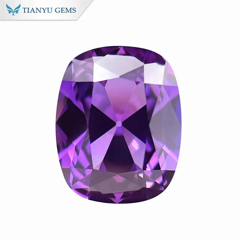Cushion Antique Cut Lab Grown Purple Blue Sapphire Supplier 1