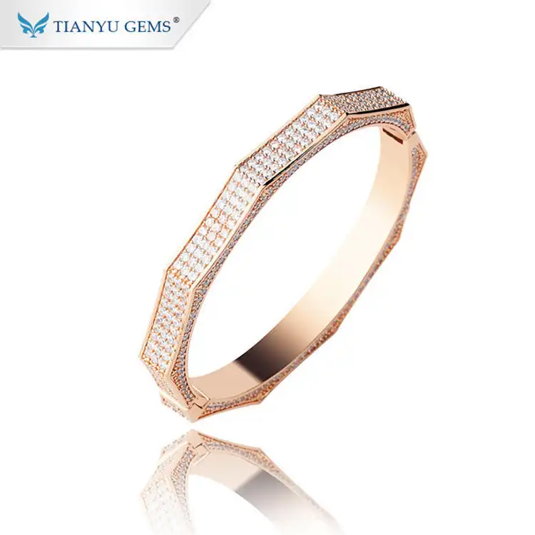 Tianyu Gems Wholesale Moissanite Jewelry 925 Silver Material Moissanite Diamond Geometric Bracelet 1